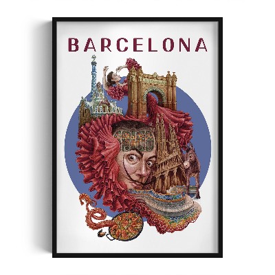 Tableau dans un cadre noir Barcelone