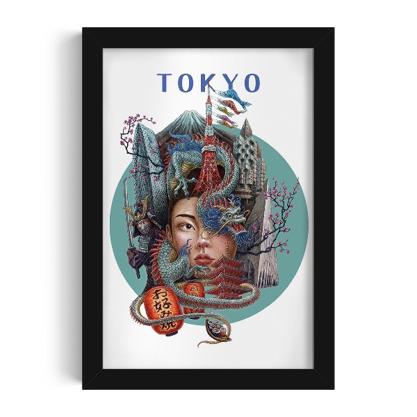 Tableau dans un cadre noir Tokyo