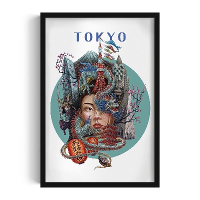 Tableau dans un cadre noir Tokyo