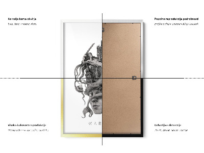 Tableau dans un cadre noir Varsovie en noir et blanc