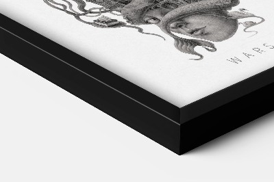 Tableau dans un cadre noir Varsovie en noir et blanc