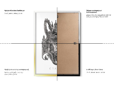 Tableau dans un cadre noir Cracovie en noir et blanc