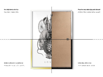 Tableau dans un cadre noir Londres en noir et blanc