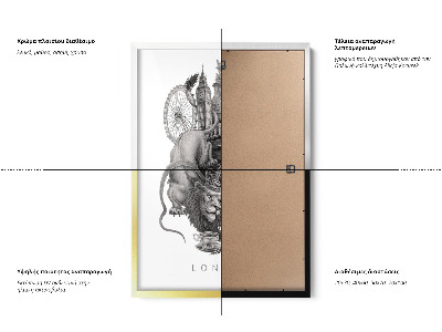 Tableau dans un cadre noir Londres en noir et blanc