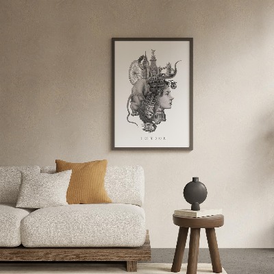 Tableau dans un cadre noir Londres en noir et blanc