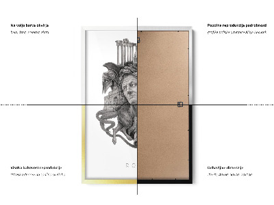 Tableau dans un cadre noir Rome noir et blanc