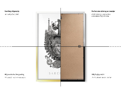 Tableau dans un cadre noir Barcelone noir et blanc