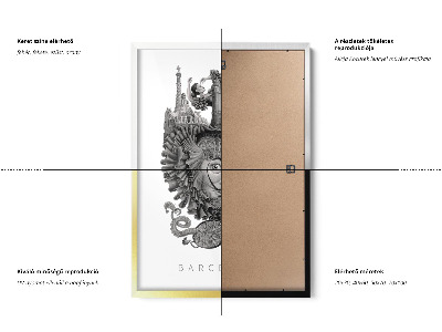 Tableau dans un cadre noir Barcelone noir et blanc