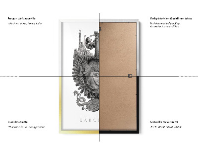 Tableau dans un cadre noir Barcelone noir et blanc