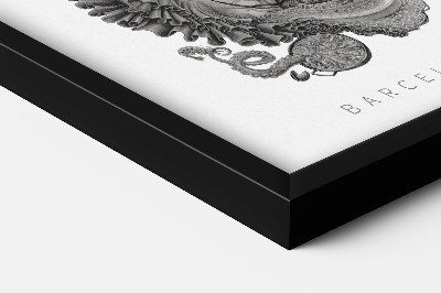 Tableau dans un cadre noir Barcelone noir et blanc