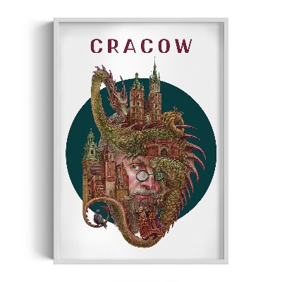 Tableau dans un cadre blanc Cracovie