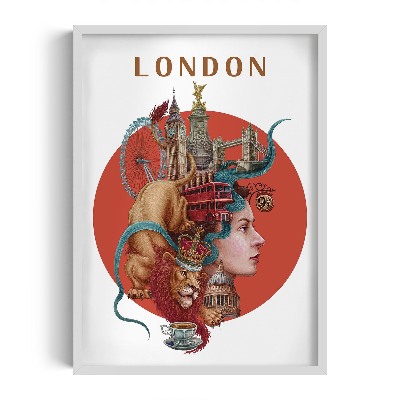 Tableau dans un cadre blanc Londres