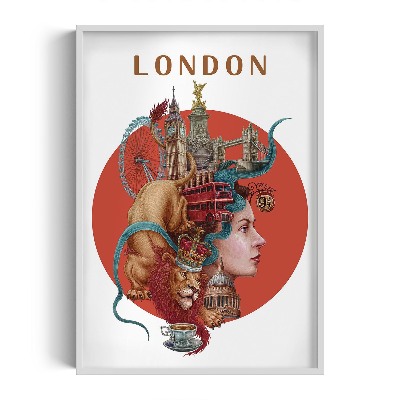 Tableau dans un cadre blanc Londres