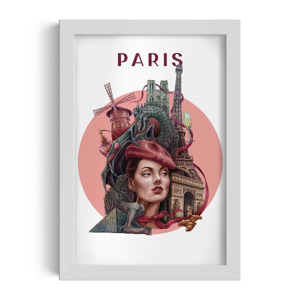 Tableau dans un cadre blanc Paris