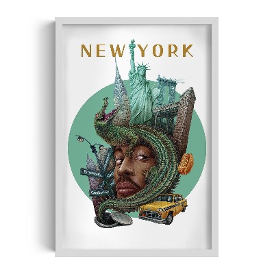 Tableau dans un cadre blanc New York