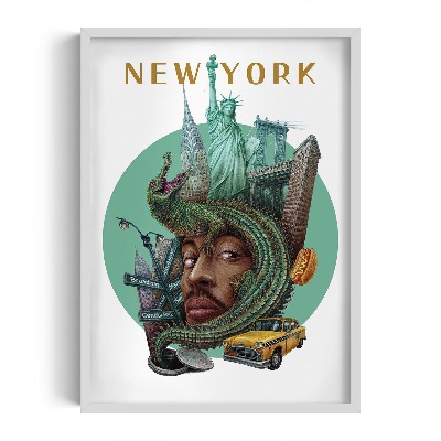 Tableau dans un cadre blanc New York