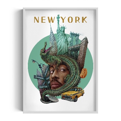 Tableau dans un cadre blanc New York