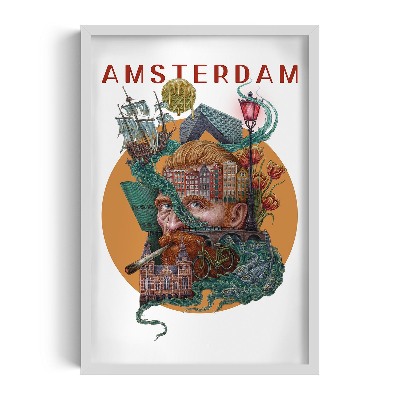 Tableau dans un cadre blanc Amsterdam