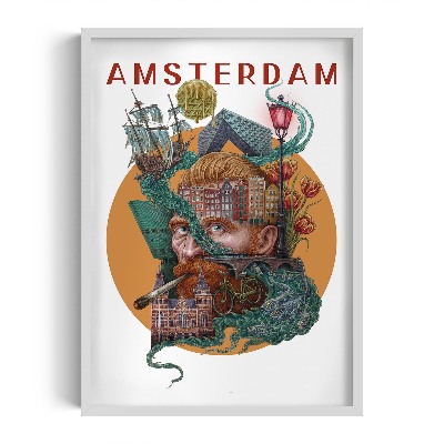 Tableau dans un cadre blanc Amsterdam