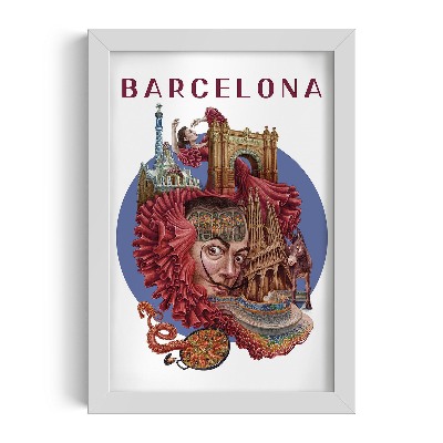 Tableau dans un cadre blanc Barcelone