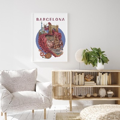 Tableau dans un cadre blanc Barcelone