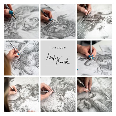 Tableau dans un cadre blanc Varsovie en noir et blanc