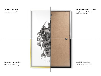 Tableau dans un cadre blanc Varsovie en noir et blanc