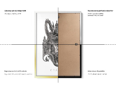 Tableau dans un cadre blanc Cracovie en noir et blanc