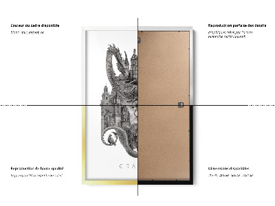 Tableau dans un cadre blanc Cracovie en noir et blanc