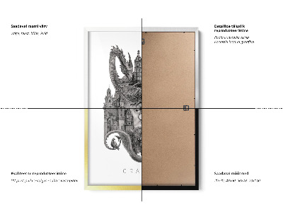 Tableau dans un cadre blanc Cracovie en noir et blanc