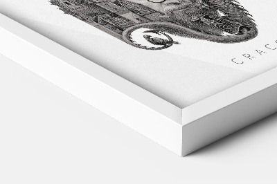 Tableau dans un cadre blanc Cracovie en noir et blanc