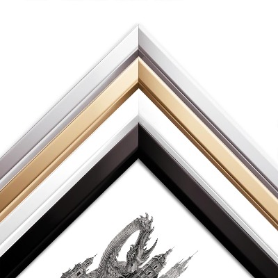 Tableau dans un cadre blanc Cracovie en noir et blanc