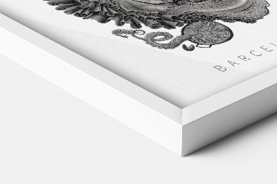 Tableau dans un cadre blanc Barcelone noir et blanc