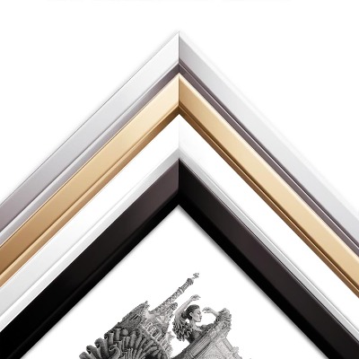 Tableau dans un cadre blanc Barcelone noir et blanc