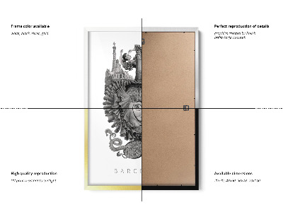 Tableau dans un cadre blanc Barcelone noir et blanc