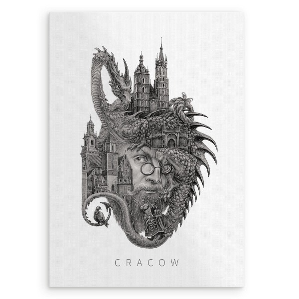 Tableau Cracovie en noir et blanc