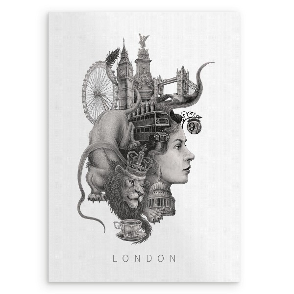 Tableau Londres en noir et blanc