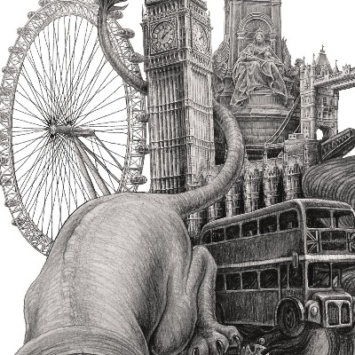 Tableau Londres en noir et blanc