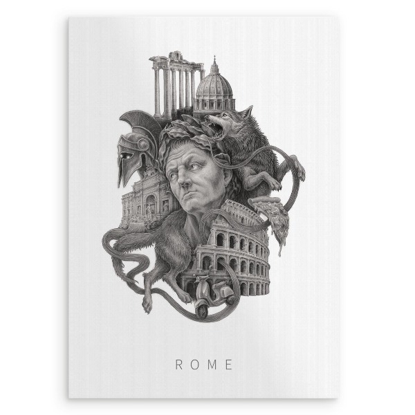 Tableau Rome noir et blanc