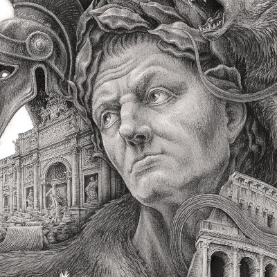 Tableau Rome noir et blanc