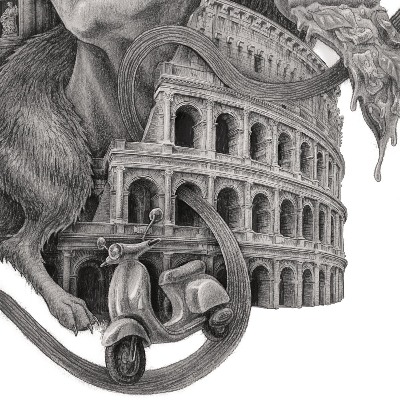 Tableau Rome noir et blanc