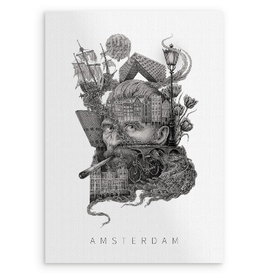 Tableau Amsterdam noir et blanc