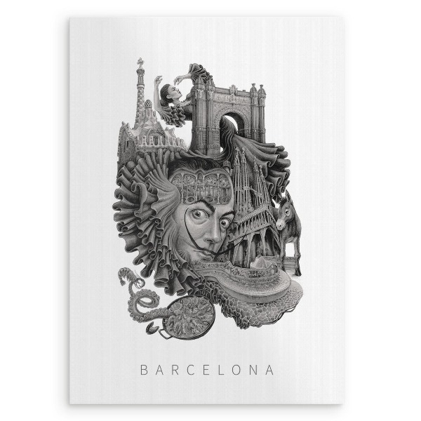 Tableau Barcelone noir et blanc