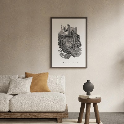 Tableau Barcelone noir et blanc