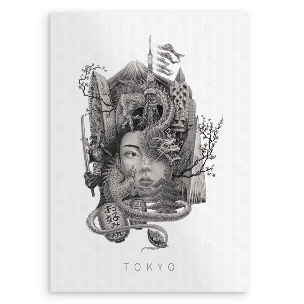 Tableau Tokyo noir et blanc