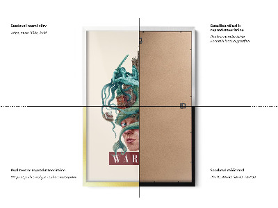 Tableau dans un cadre blanc Varsovie Vintage