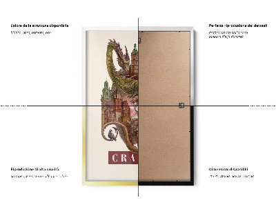 Tableau dans un cadre blanc Cracovie Vintage