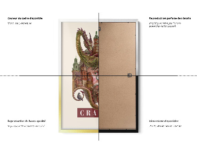 Tableau dans un cadre blanc Cracovie Vintage