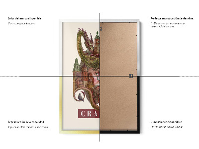 Tableau dans un cadre blanc Cracovie Vintage