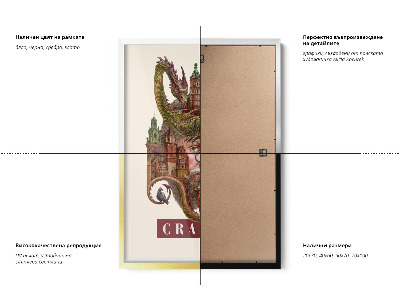 Tableau dans un cadre blanc Cracovie Vintage